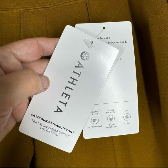 NWT Athleta Eastbound Straight Pants Brass Yellow Activewear 6 Petite 988039 - Picture 9 of 11